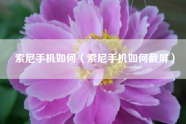 索尼手机如何(索尼手机如何截屏)