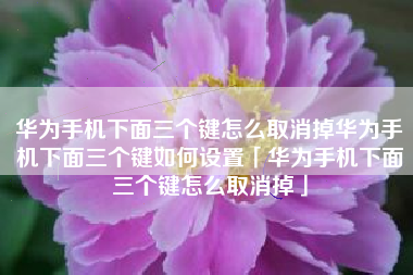 华为手机下面三个键怎么取消掉华为手机下面三个键如何设置「华为手机下面三个键怎么取消掉」